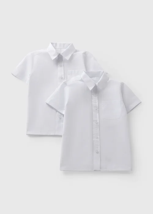 2 Pack Boys White Easy Dressing Shirts (4-16yrs) - Age 4 Years Image 1