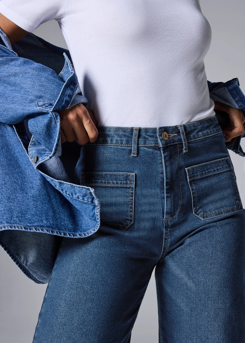 Dark Wash Pocket Front Jeans - 16/L29 Image 3