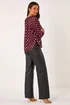 Roman Burgundy Spot Foil Print Blouse - Size 16 Image 2