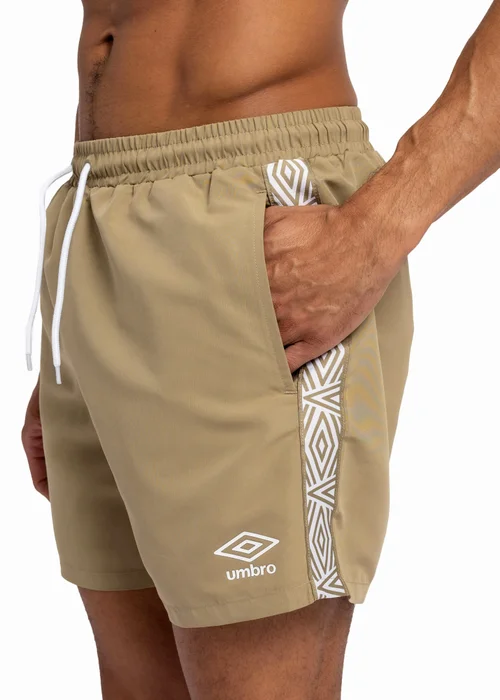 Umbro Khaki Taped Swim Shorts - S Image 3