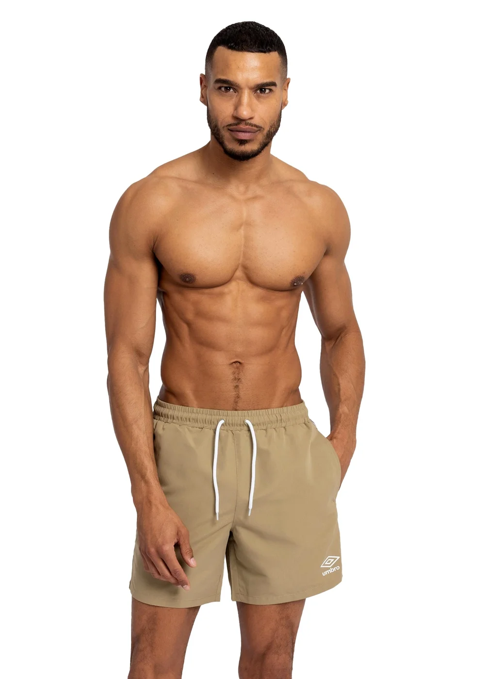 Umbro Khaki Taped Swim Shorts - S Image 1