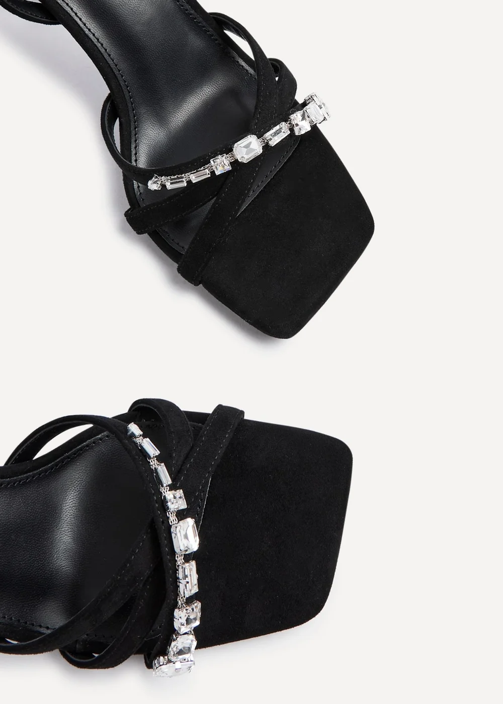 Linzi Eva Black Faux Suede Diamante Embellished Heels - 3 Image 4
