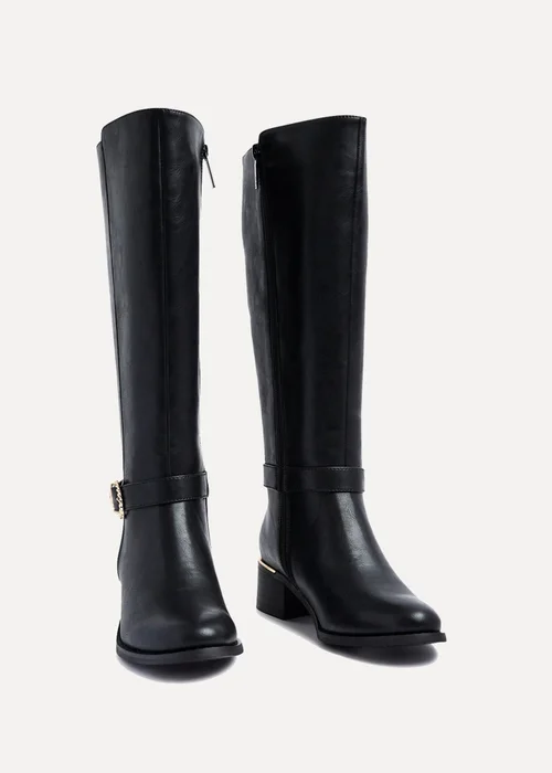 Linzi Gwen Black Faux Leather Knee High Boot - 3 Image 3