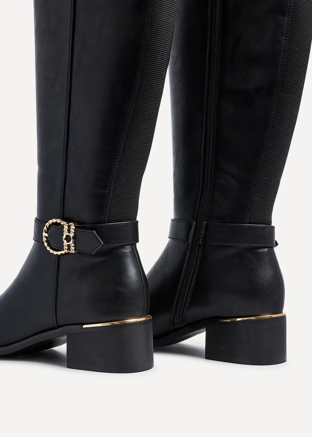 Linzi Gwen Black Faux Leather Knee High Boot - 3 Image 5