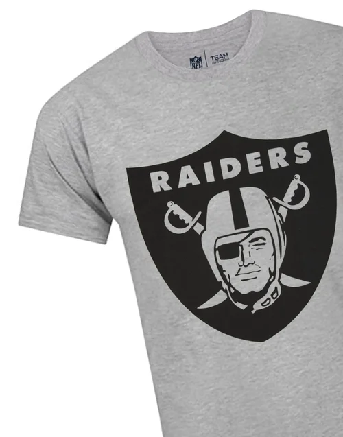 NFL Grey Las Vegas Raiders Short Sleeved T-Shirt - S Image 3