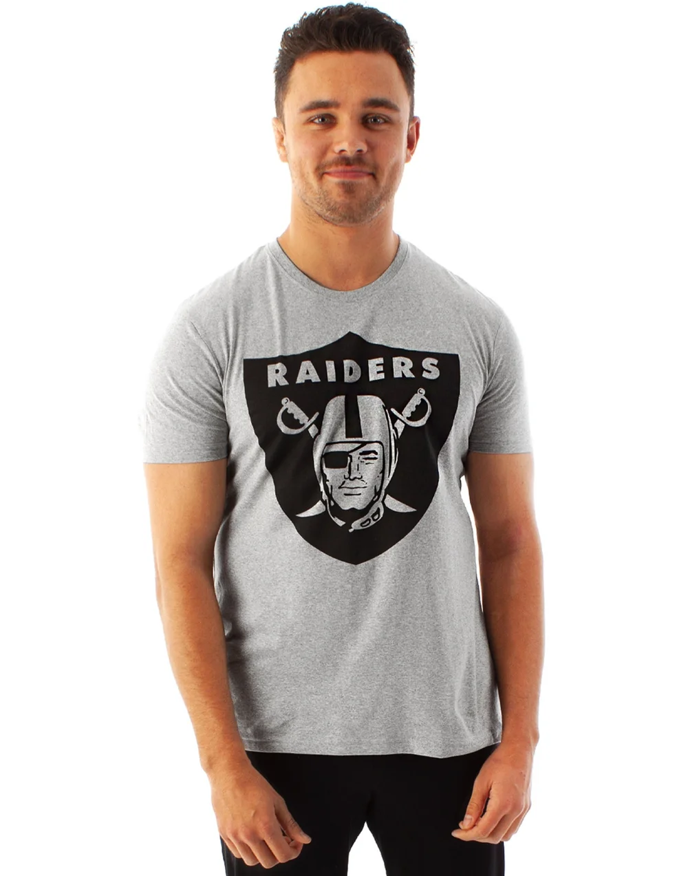 NFL Grey Las Vegas Raiders Short Sleeved T-Shirt - S Image 1