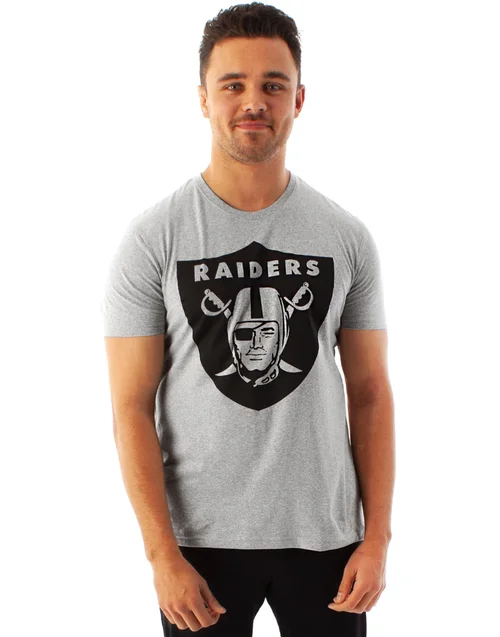 NFL Grey Las Vegas Raiders Short Sleeved T-Shirt - S Image 1