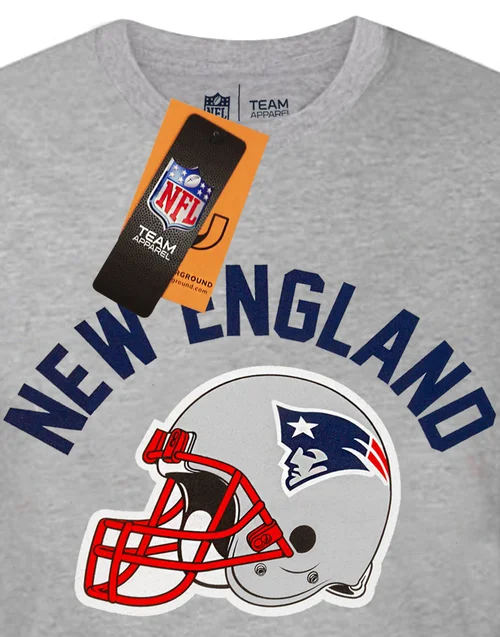 NFL Grey New England Patriots Short Sleeved T-Shirt - S Image 4