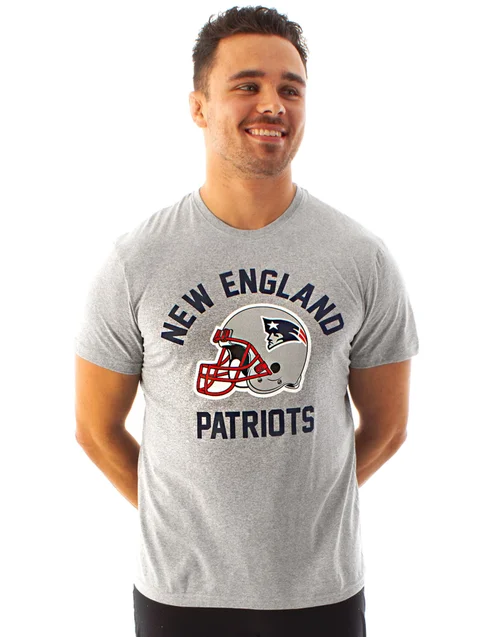 NFL Grey New England Patriots Short Sleeved T-Shirt - S Image 1