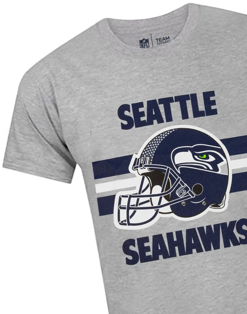 NFL Grey Seattle Seahawks Short Sleeved T-Shirt - S Image 3