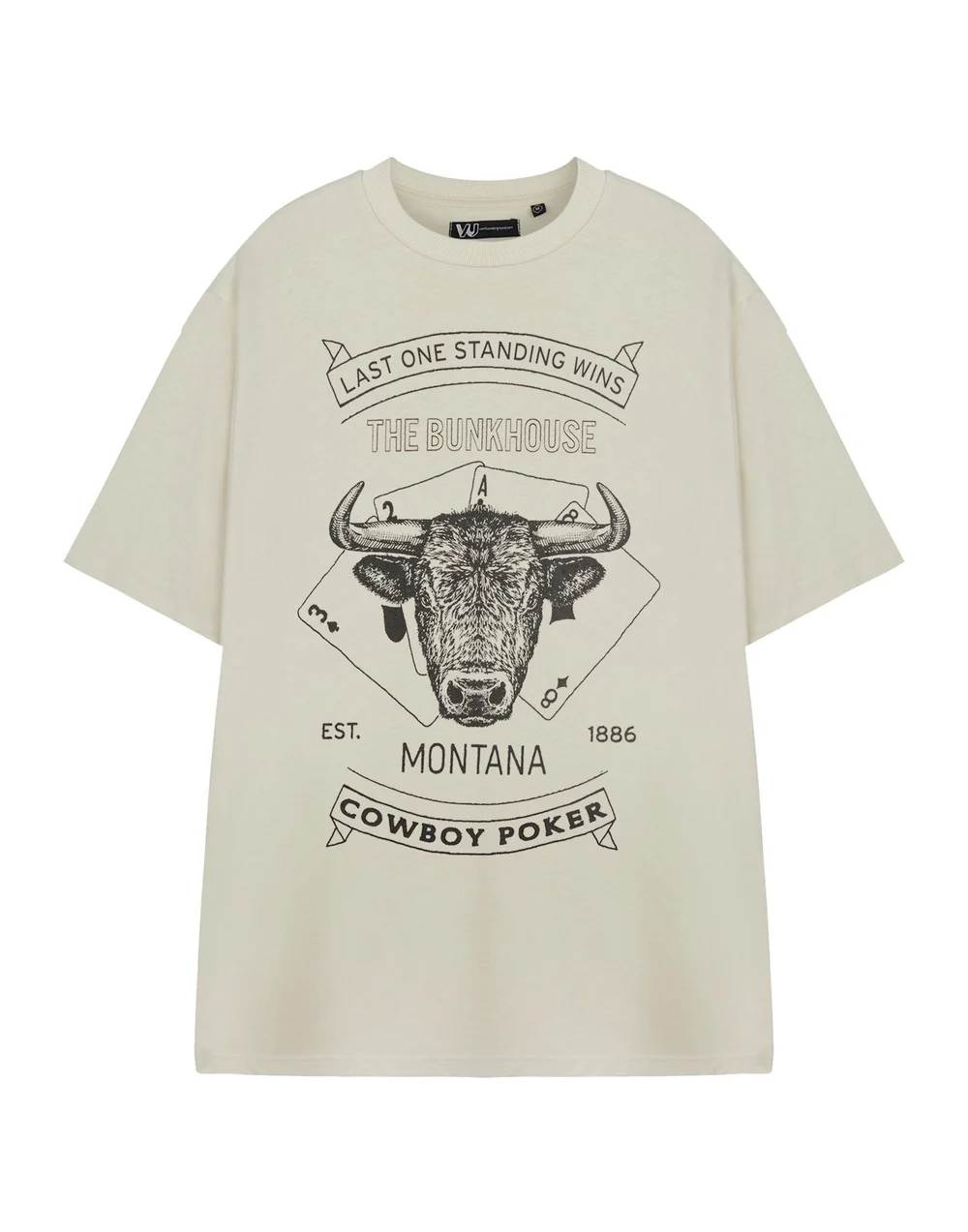 Vanilla Underground Yellowstone Beige Cowboy Poker Short Sleeved T-Shirt - XL Image 1