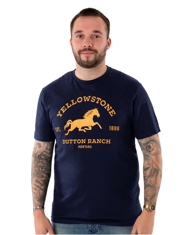 Vanilla Underground Yellowstone Blue Dutton Ranch Logo Short Sleeved T-Shirt