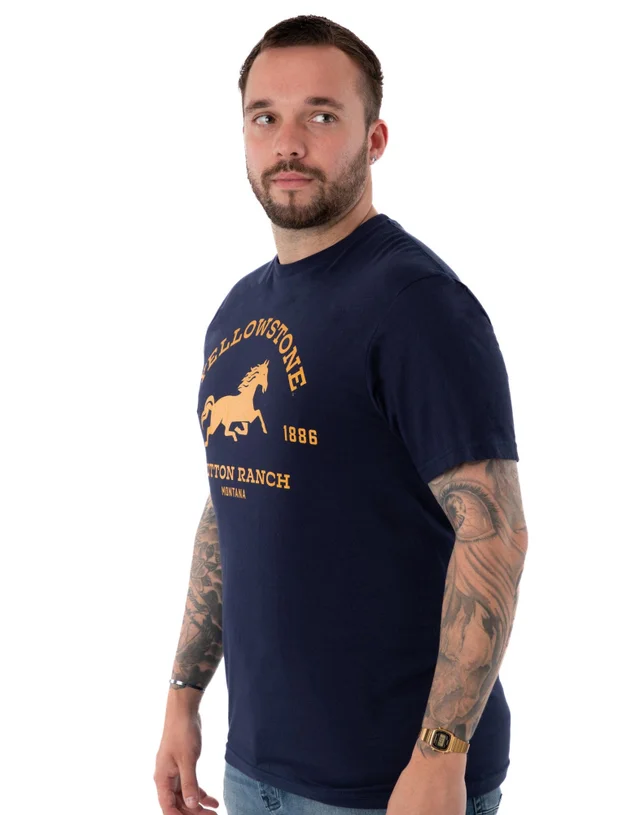 Vanilla Underground Yellowstone Blue Dutton Ranch Logo Short Sleeved T-Shirt