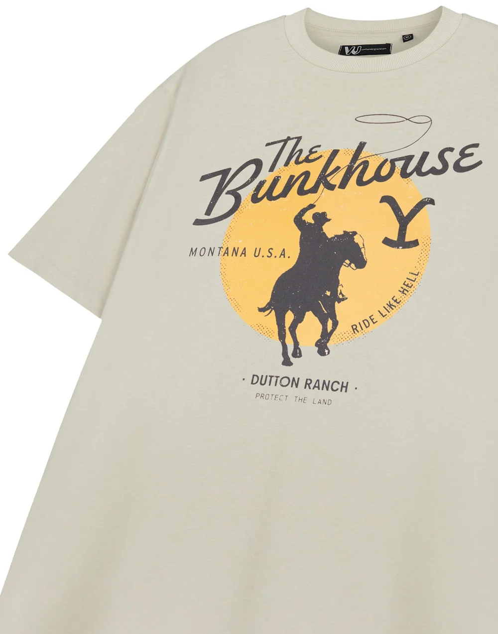 Vanilla Underground Yellowstone Beige The Bunkhouse Short Sleeved T-Shirt Oatmeal - S Image 5