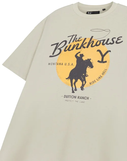 Vanilla Underground Yellowstone Beige The Bunkhouse Short Sleeved T-Shirt Oatmeal - S Image 5