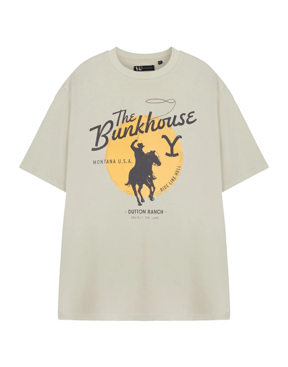 Vanilla Underground Yellowstone Beige The Bunkhouse Short Sleeved T-Shirt Oatmeal - S Image 1