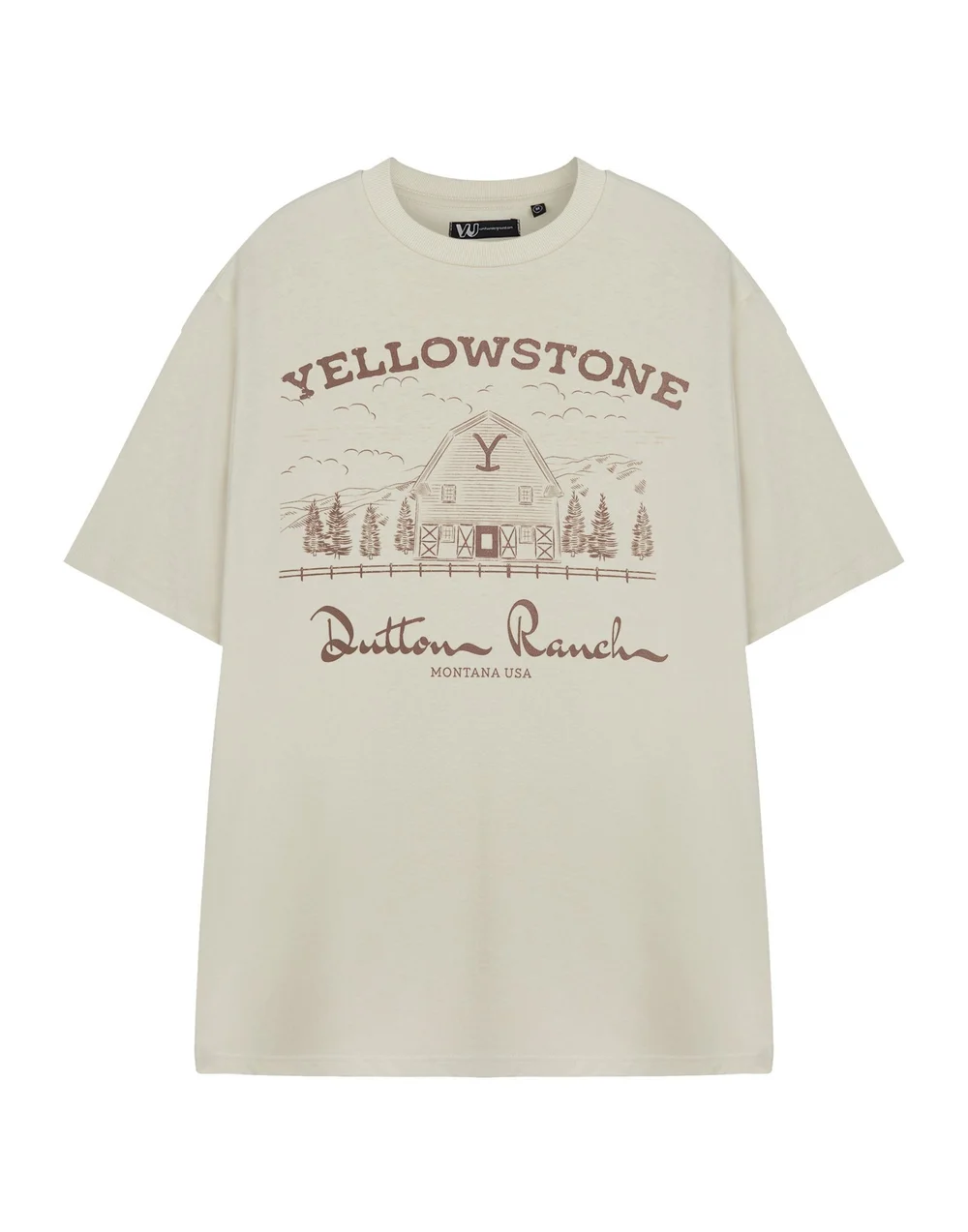 Vanilla Underground Yellowstone Beige Barn Short Sleeved T-Shirt Oatmeal - 3XL Image 1