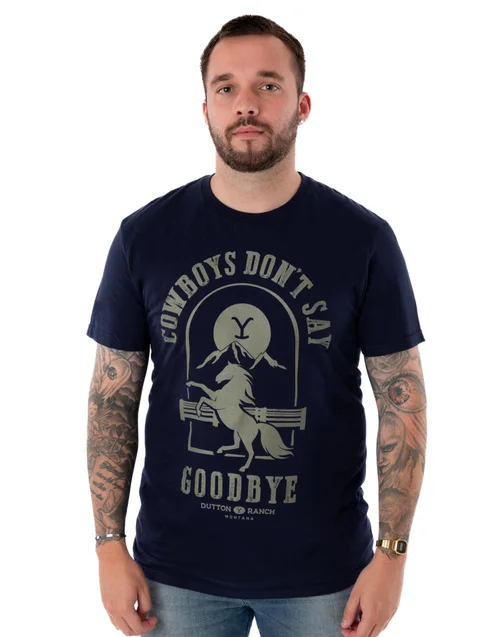 Vanilla Underground Yellowstone Blue Cowboys Don't Say Goodbye Short Sleeved T-Shirt - S Image 1