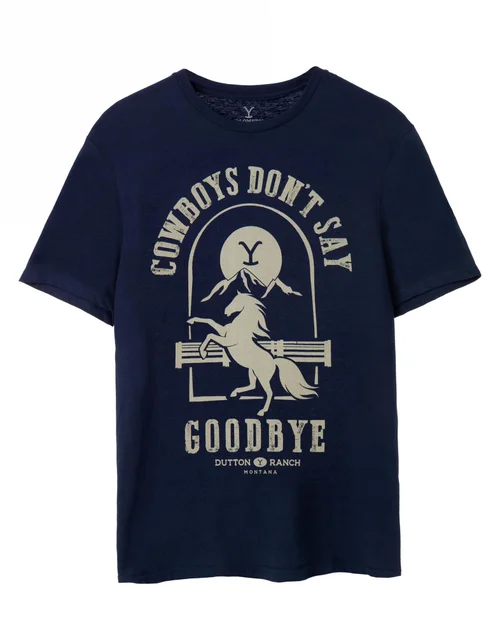 Vanilla Underground Yellowstone Blue Cowboys Don't Say Goodbye Short Sleeved T-Shirt - S Image 3
