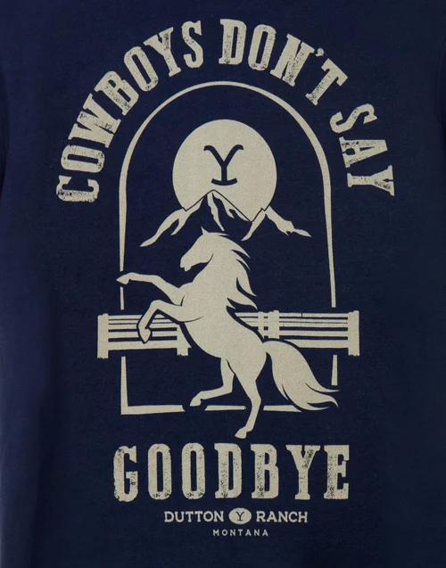 Vanilla Underground Yellowstone Blue Cowboys Don't Say Goodbye Short Sleeved T-Shirt - S Image 4