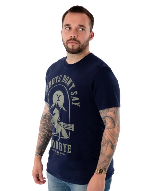 Vanilla Underground Yellowstone Blue Cowboys Don't Say Goodbye Short Sleeved T-Shirt - S Image 2
