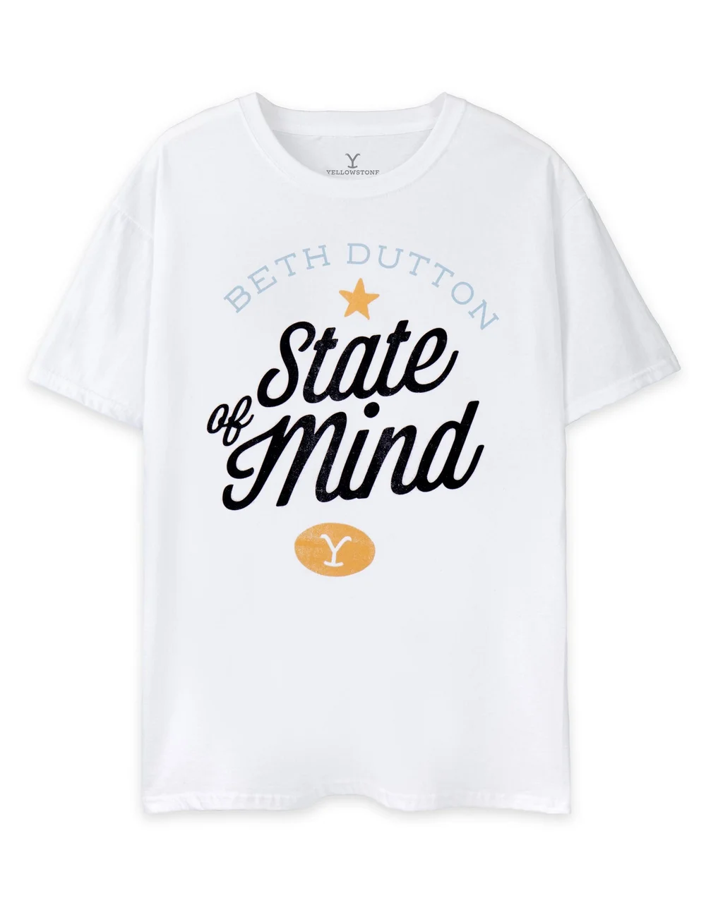 Yellowstone White Beth Dutton State Of Mind Short Sleeved T-Shirt - Small Image 1