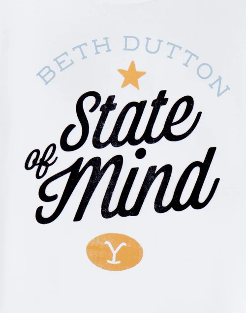 Yellowstone White Beth Dutton State Of Mind Short Sleeved T-Shirt - Small Image 2