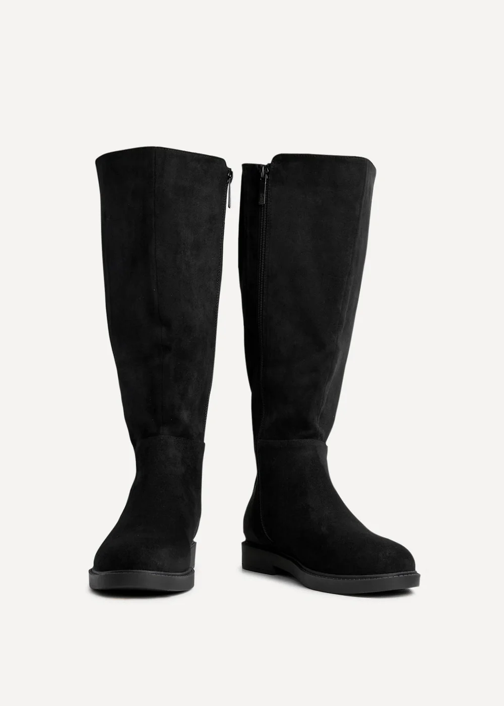 Linzi Steel Wide Fit Black Faux Leather Knee High Stretch Boot - 3 Image 3
