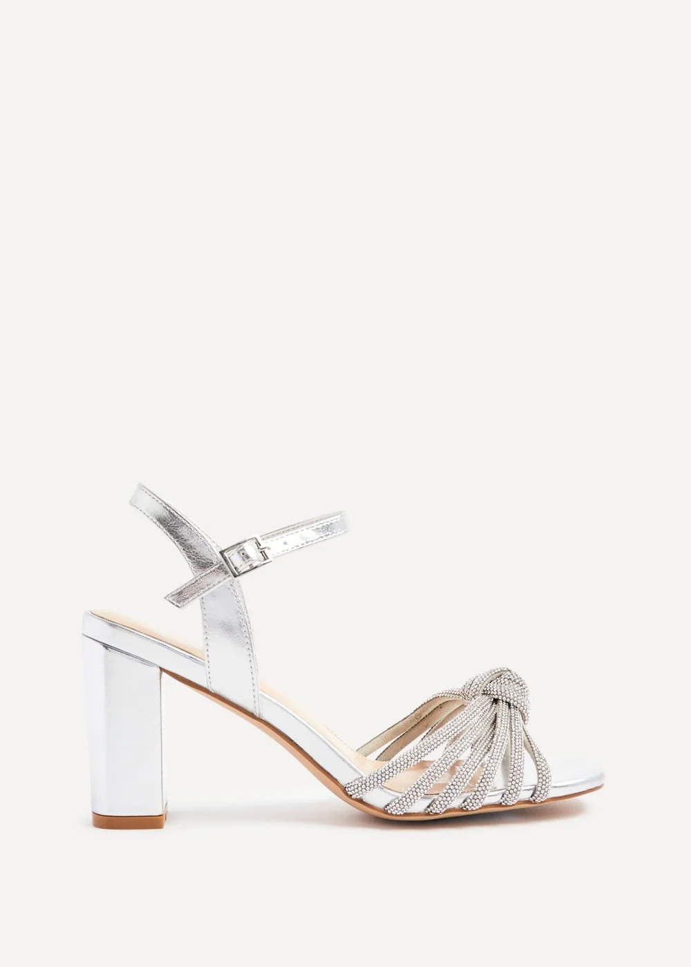 Linzi Sanora Silver Faux Leather Block Heel - 3 Image 2