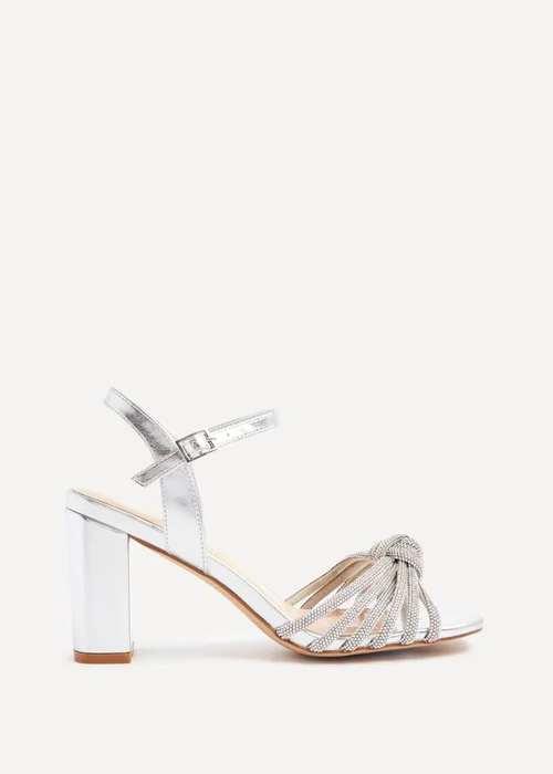 Linzi Sanora Silver Faux Leather Block Heel - 3 Image 2