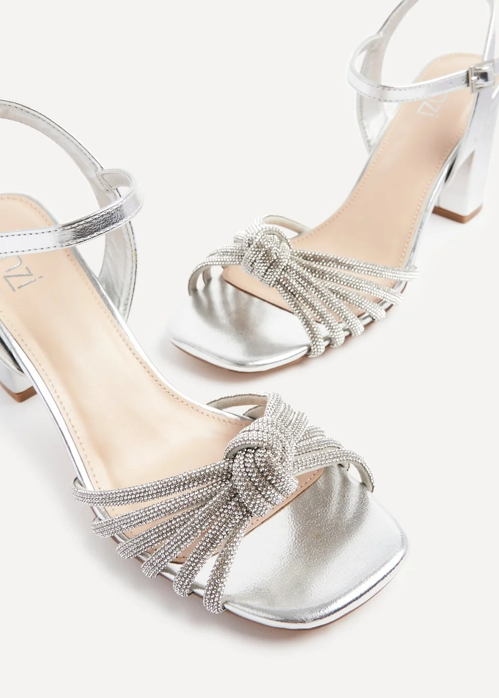 Linzi Sanora Silver Faux Leather Block Heel - 3 Image 5
