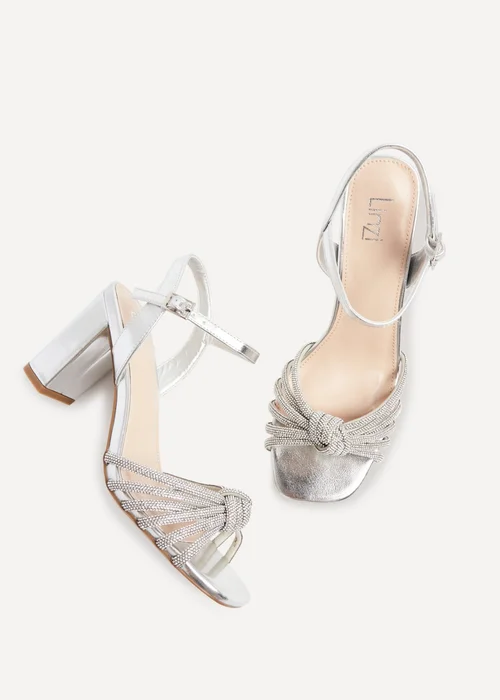 Linzi Sanora Silver Faux Leather Block Heel - 3 Image 4