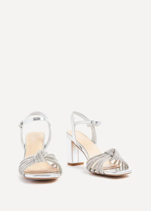 Linzi Sanora Silver Faux Leather Block Heel - 3 Image 3