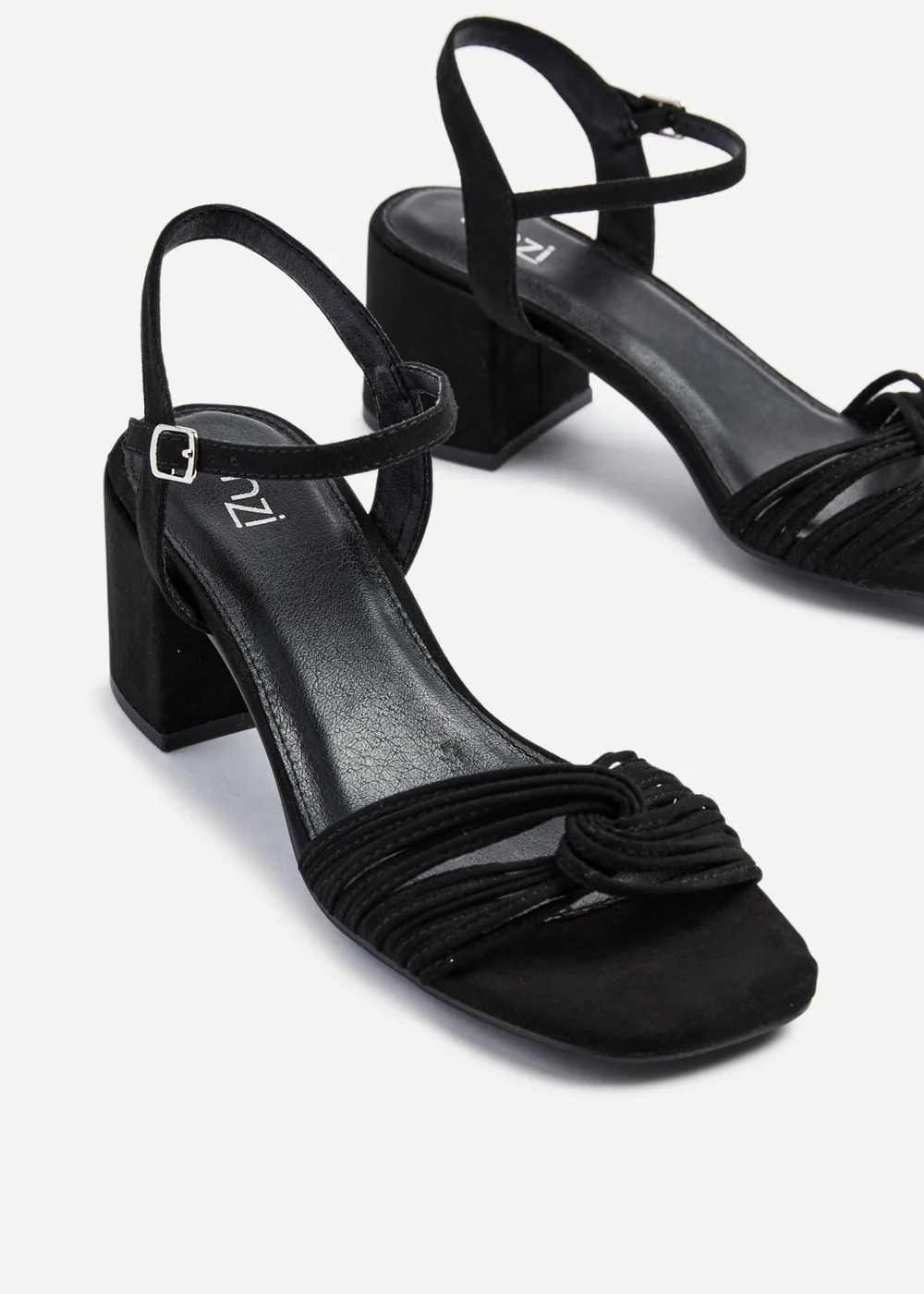 Linzi Susanna Black Faux Suede Block Heeled Sandal - 3 Image 5