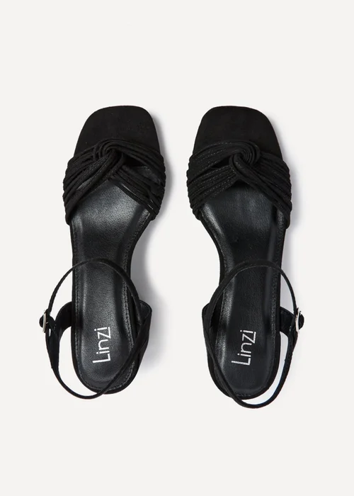 Linzi Susanna Black Faux Suede Block Heeled Sandal - 3 Image 4