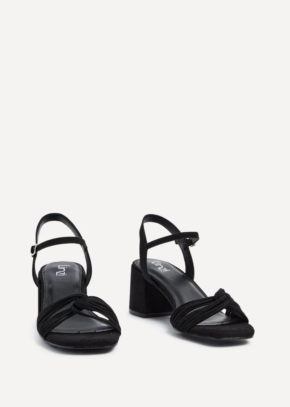 Linzi Susanna Black Faux Suede Block Heeled Sandal - 3 Image 3