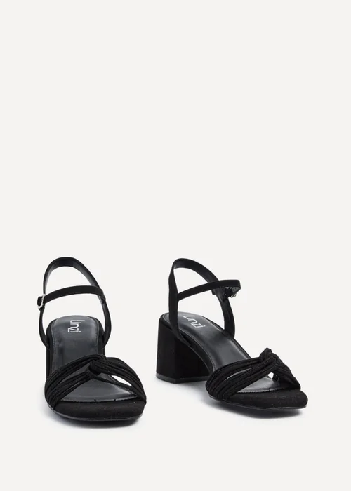 Linzi Susanna Black Faux Suede Block Heeled Sandal - 3 Image 3