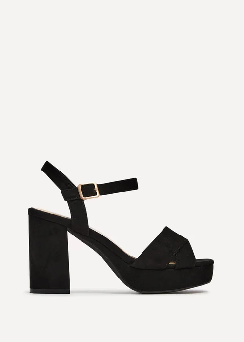 Linzi Verony Black Faux Suede Platform Block Heel - 3 Image 2
