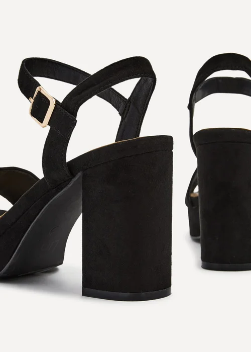 Linzi Verony Black Faux Suede Platform Block Heel - 3 Image 4