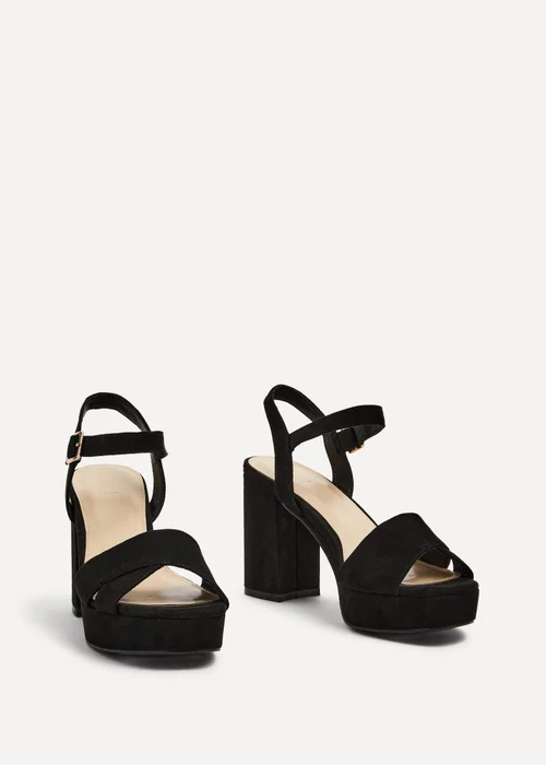 Linzi Verony Black Faux Suede Platform Block Heel - 3 Image 3