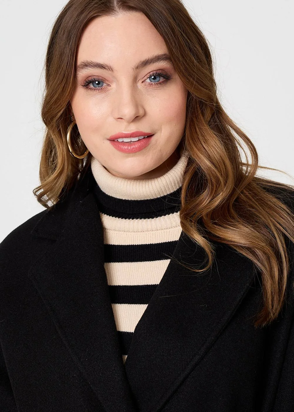 Izabel London Black Cape Coat With Belt - 8 Image 3