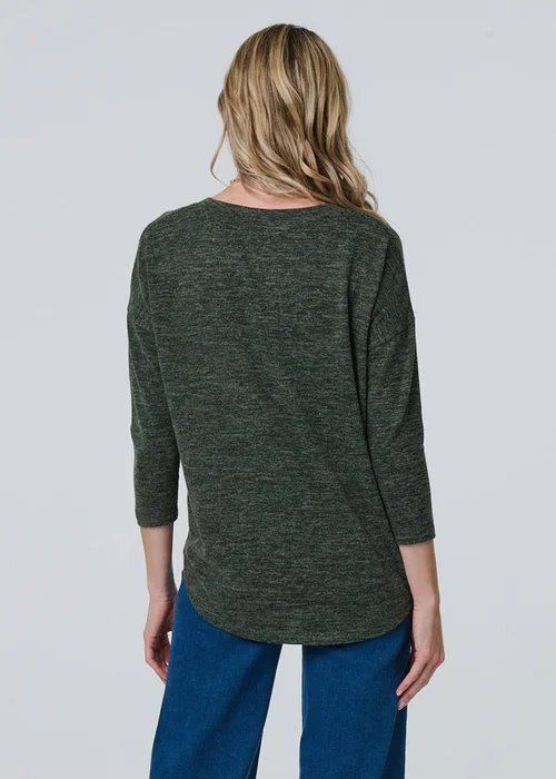 Izabel London Khaki Relaxed Boat Neck Top - 8 Image 2