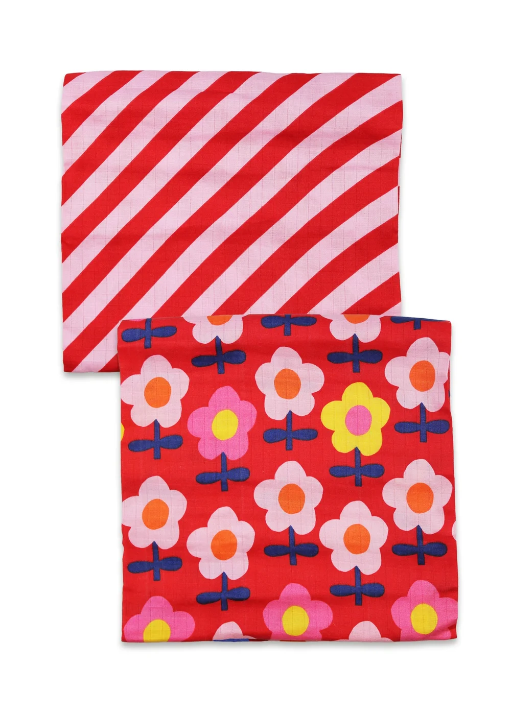 Toby Tiger Organic Pink Flower Muslin 2-Pack - One Size Image 1