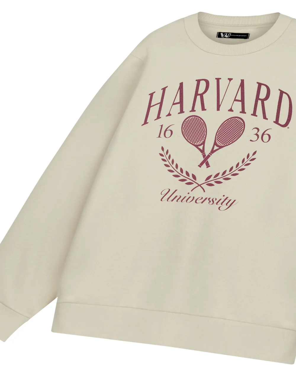 Vanilla Underground Harvard Unisex Beige Tennis Sweatshirt - S Image 5