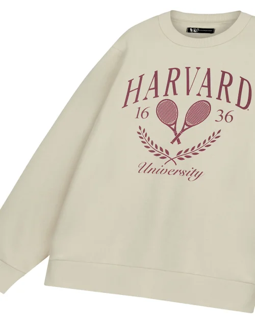 Vanilla Underground Harvard Unisex Beige Tennis Sweatshirt - S Image 5