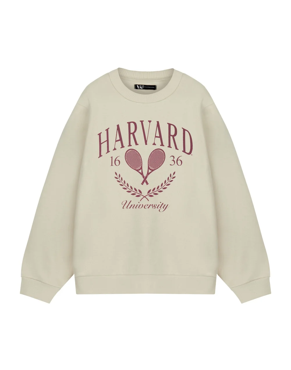 Vanilla Underground Harvard Unisex Beige Tennis Sweatshirt - S Image 1
