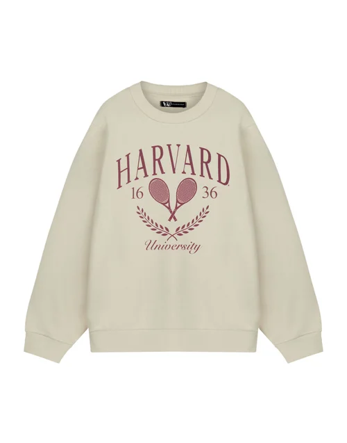 Vanilla Underground Harvard Unisex Beige Tennis Sweatshirt - S Image 1