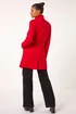 Roman Red Funnel Neck Buttoned Coat - 18 Image 3