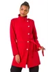 Roman Red Funnel Neck Buttoned Coat - 18 Image 1