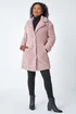 Roman Pale Pink Petite Longline Teddy Coat - 26 Image 3